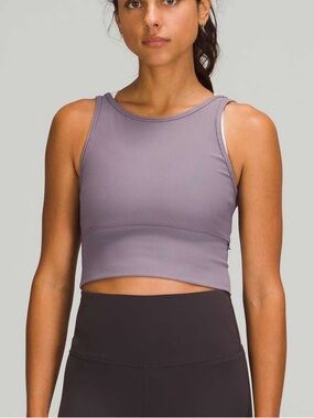 Dusky Lavender Lululemon Reversible Power Pivot Ribbed Tank